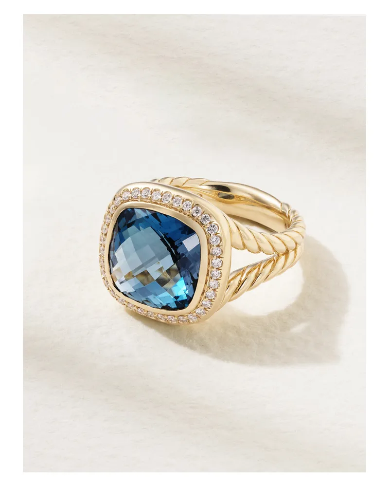 David Yurman Albion® 18-karat Gold, Topaz And Diamond Ring - Blue Blue