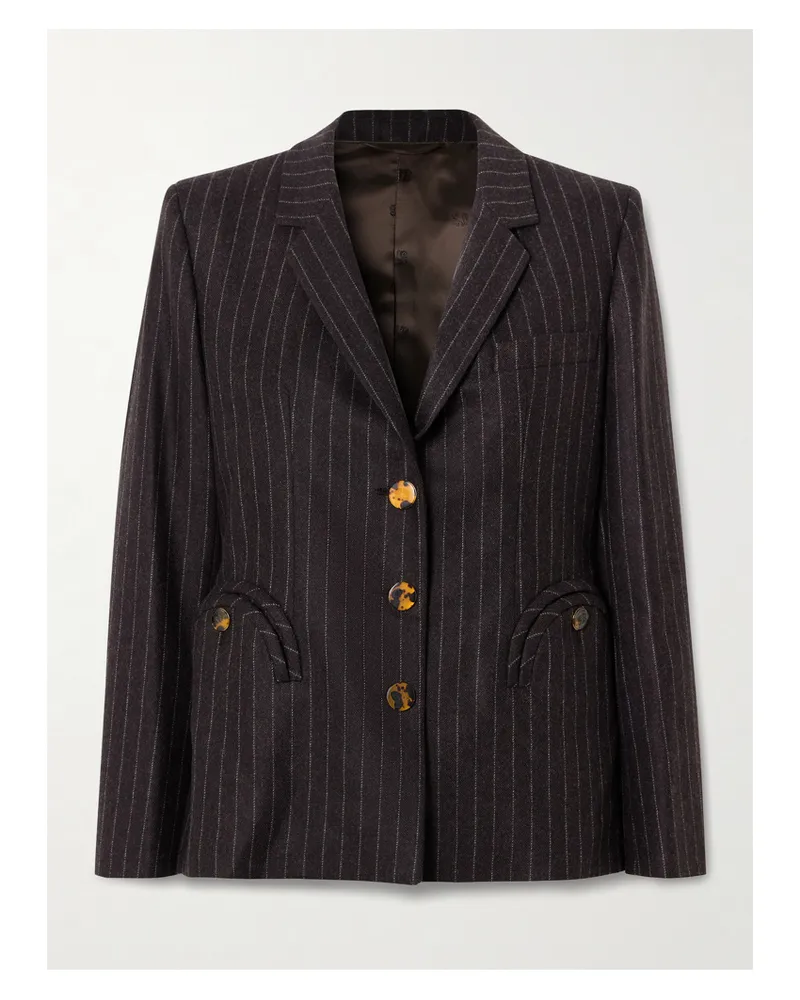 Blazé Milano Akira Blazer Aus Einer Woll-kaschmirmischung Mit Nadelstreifen - Braun Braun