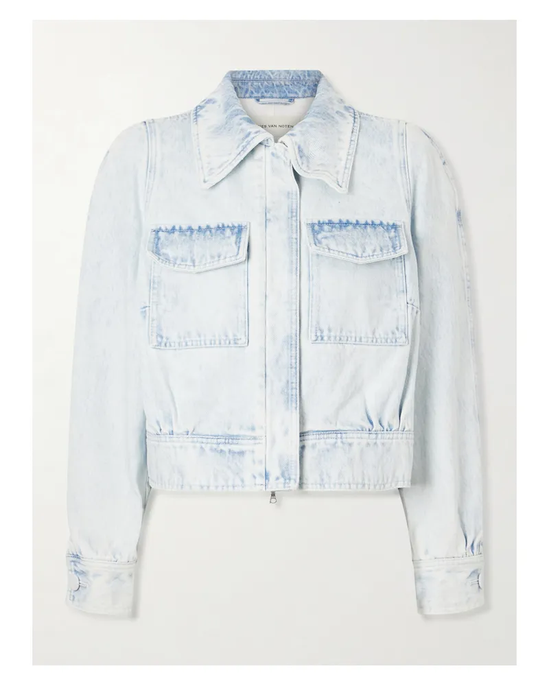 Dries van Noten Cropped Denim Jacket - Blue Blue