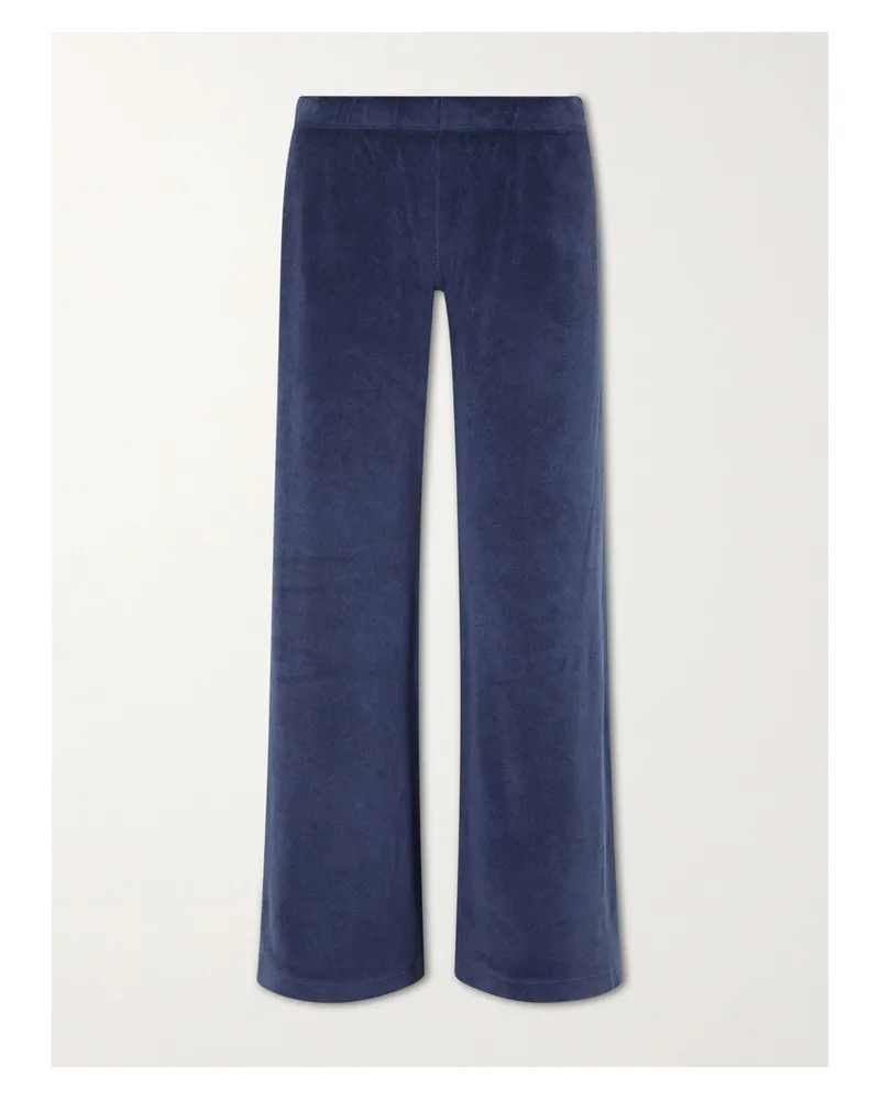 Suzie Kondi Lito Cotton-blend Terry Wide-leg Pants - Blue Blue
