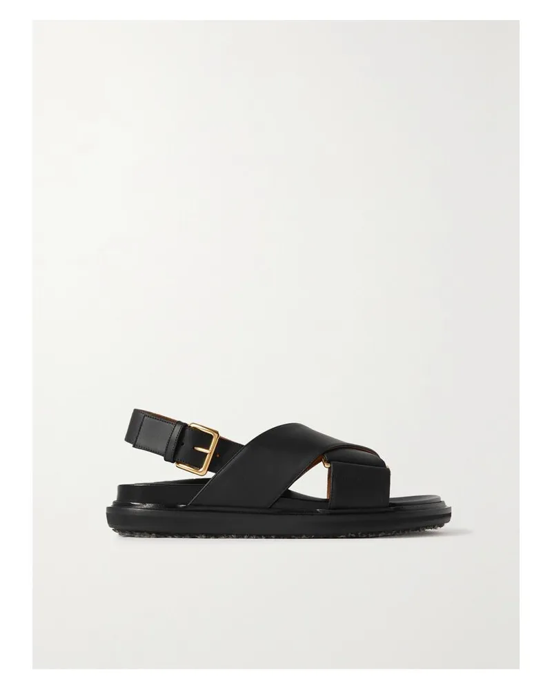 Marni Fussbett Slingback-sandalen Aus Leder - Schwarz Schwarz