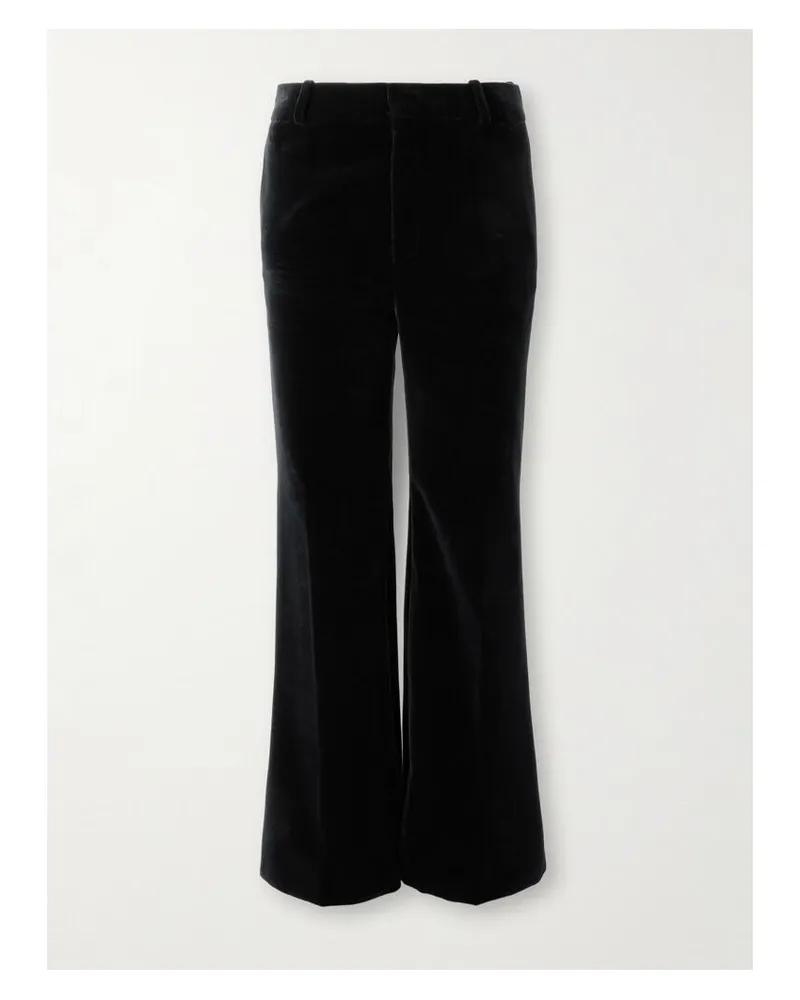 Chloé Hose Mit Weitem Bein Aus Baumwollsamt - Blau Blau