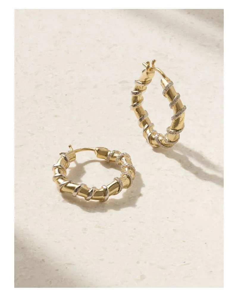 Yvonne Léon Creolen Aus 9 Karat Gold Mit Diamanten Gold