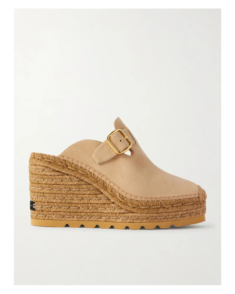 Stella McCartney Gaia Espadrille Wedge Clogs - Neutrals Neutrals