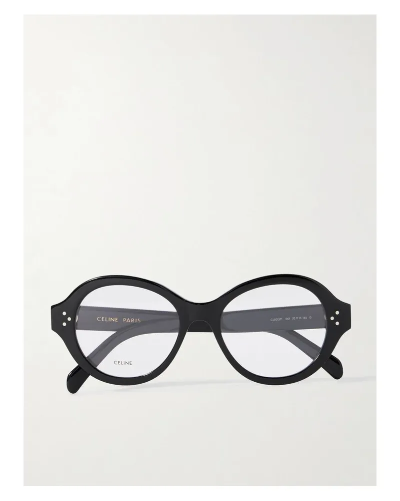 Celine Brille Mit Rundem Rahmen Aus Azetat - Schwarz Schwarz