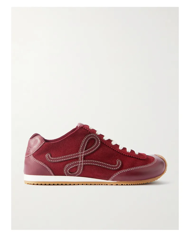 Loewe Ballet Runner 2.0 Sneakers Aus Leder Und Veloursleder Mit Logoapplikation - Burgunder Burgunder