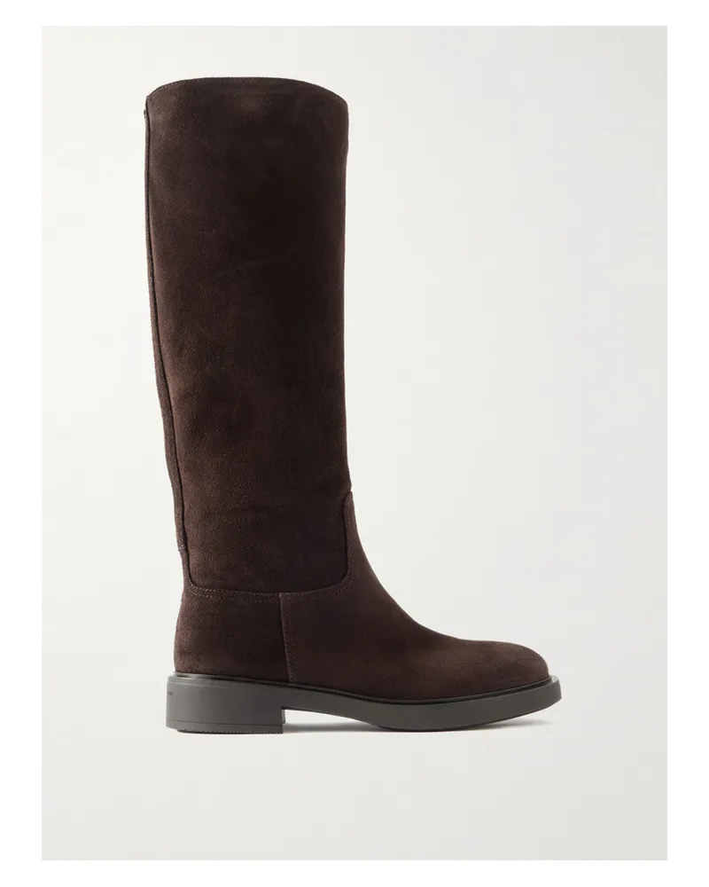 Gianvito Rossi Ascott 20 Kniehohe Stiefel Aus Veloursleder - Braun Braun