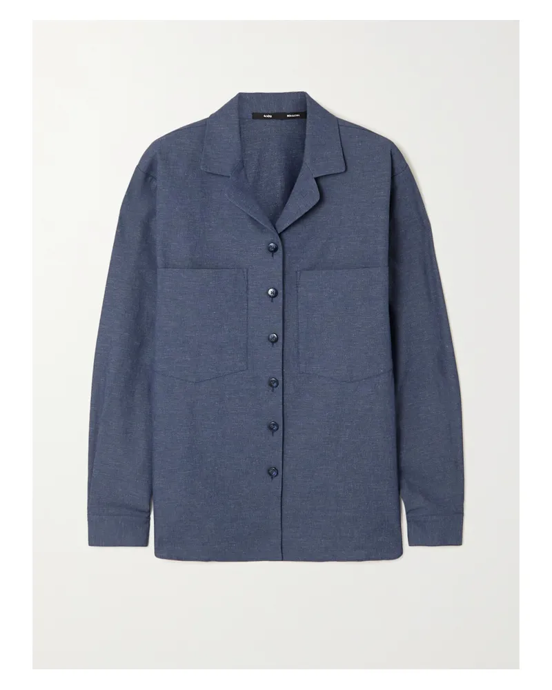 BOUGUESSA Addis Hemd Aus Webstoff - Blau Blau