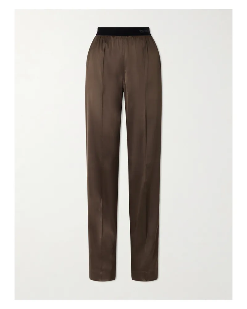 Tom Ford Hose Aus Satin Aus Einer Seidenmischung - Braun Braun