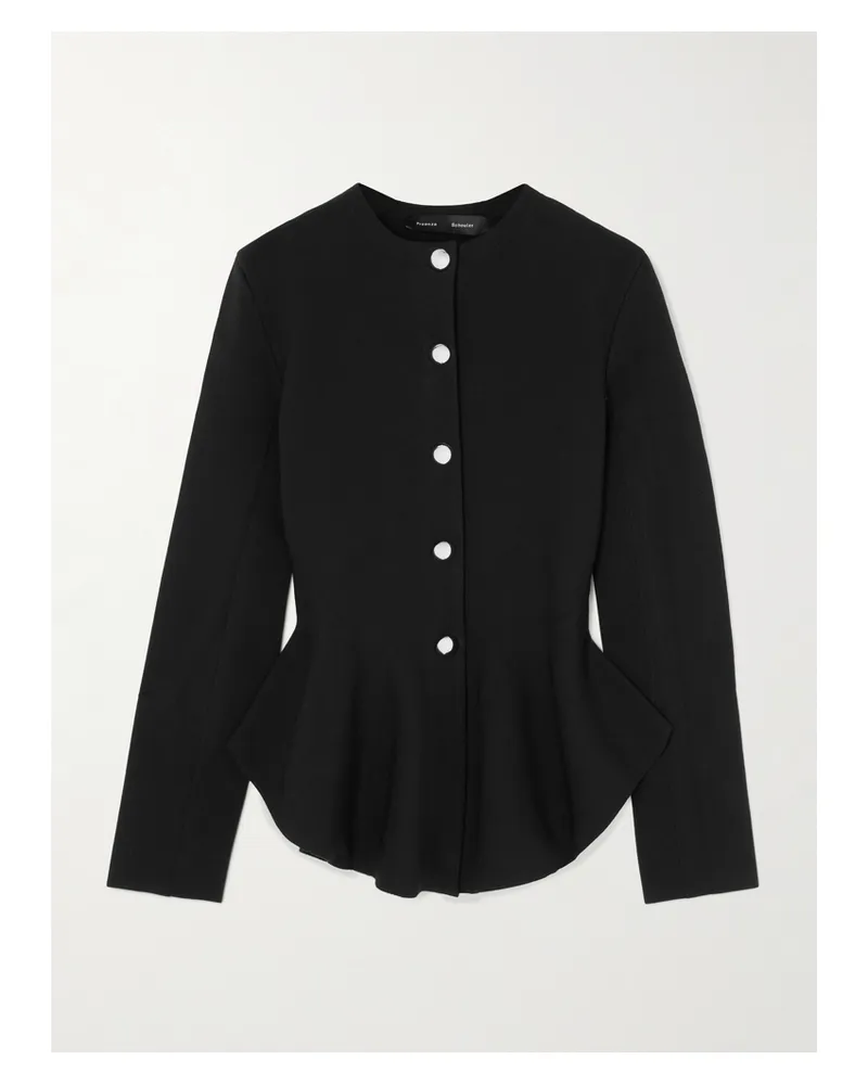Proenza Schouler Dasha Strickjacke Mit Schößchen - Schwarz Schwarz