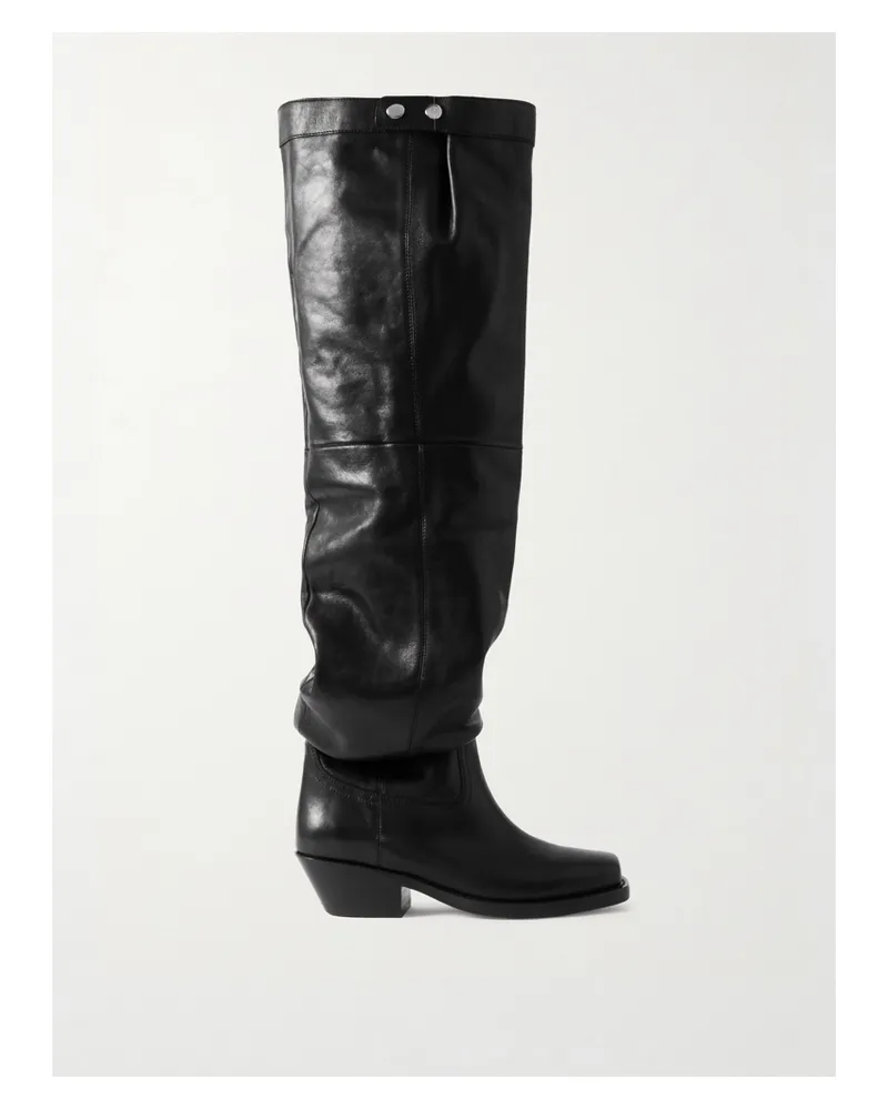 Isabel Marant Amati Overknees Aus Leder - Schwarz Schwarz