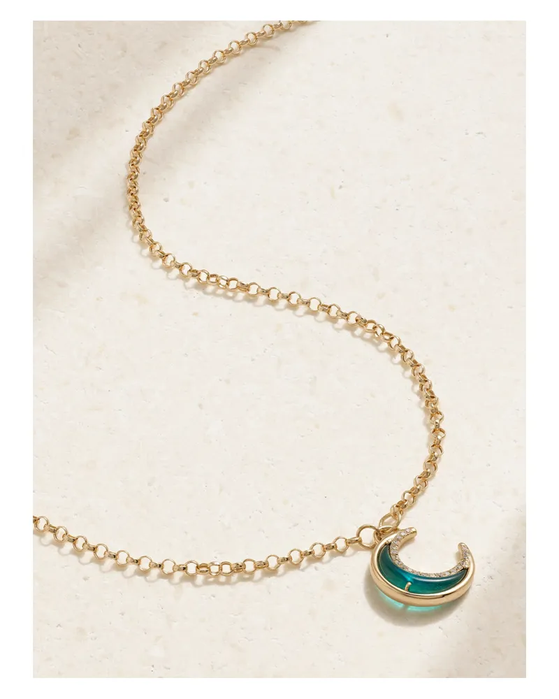L’Atelier Nawbar Bloop Moon Kette Aus 18 karat Gold Mit Topas Und Diamanten Gold