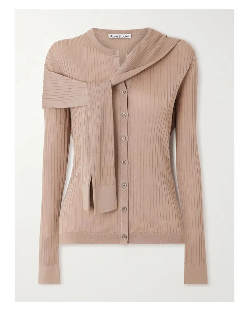 Acne Studios Mehrlagiger Cardigan Aus Rippstrick - Neutral Neutral