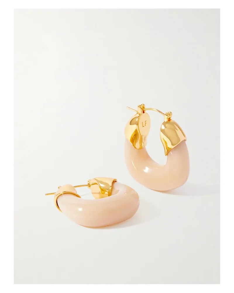 Lizzie Fortunato Mini Organic Creolen Aus Harz Mit Vergoldeten Details - Pink Pink