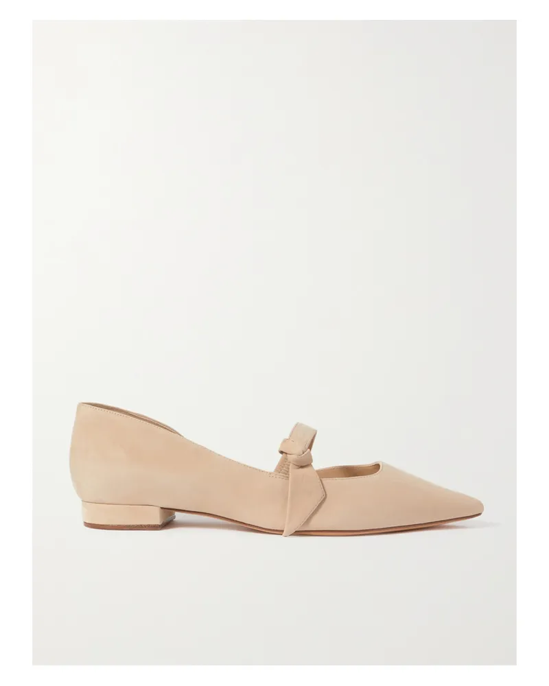 Alexandre Birman Asymmetrische Clarita Mary-jane-ballerinas Aus Veloursleder Mit Knoten - Neutral Neutral