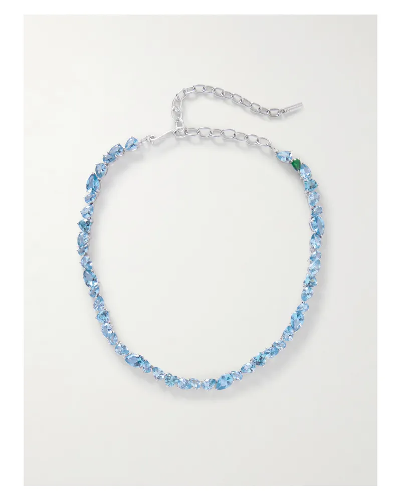 Completedworks Recycled Silver, Cubic Zirconia And Synthetic Spinel Necklace Silver