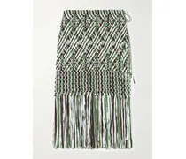 Java Midirock Aus Makrameegarn Mit Fransen - Grün