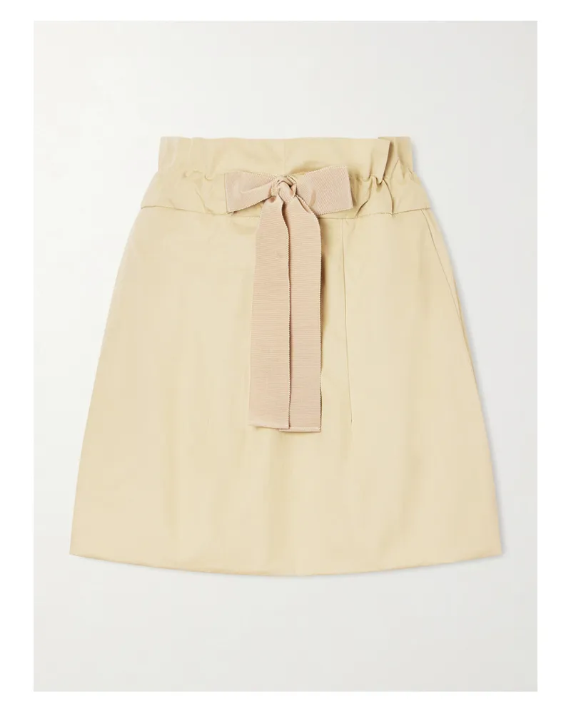Patou Bloomer Grosgrain-trimmed Cotton Mini Skirt - Neutrals Neutrals