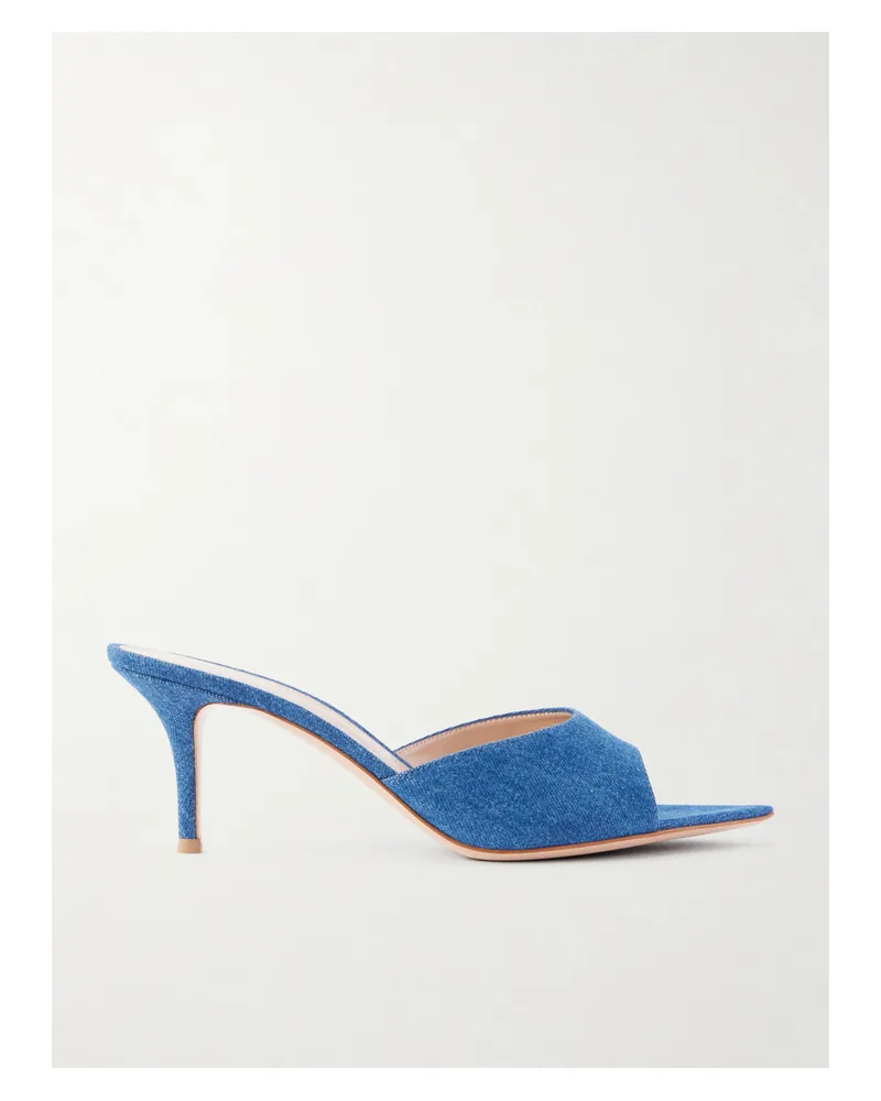 Gianvito Rossi Elle 70 Denim Sandals - Blue Blue
