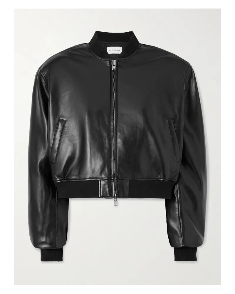 FRANKIE Shop Micky Verkürzte Jacke Aus Kunstleder - Schwarz Schwarz