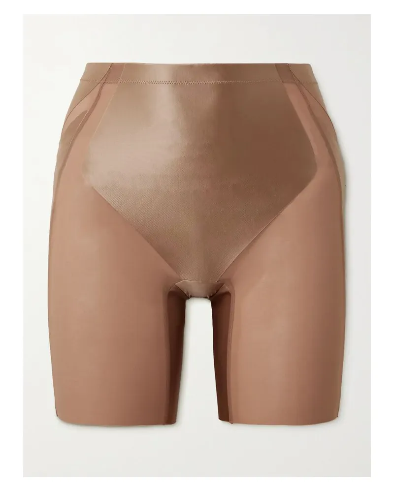 Spanx Shaping Shorts Aus Mesh Und Stretch-satin - Neutral Neutral