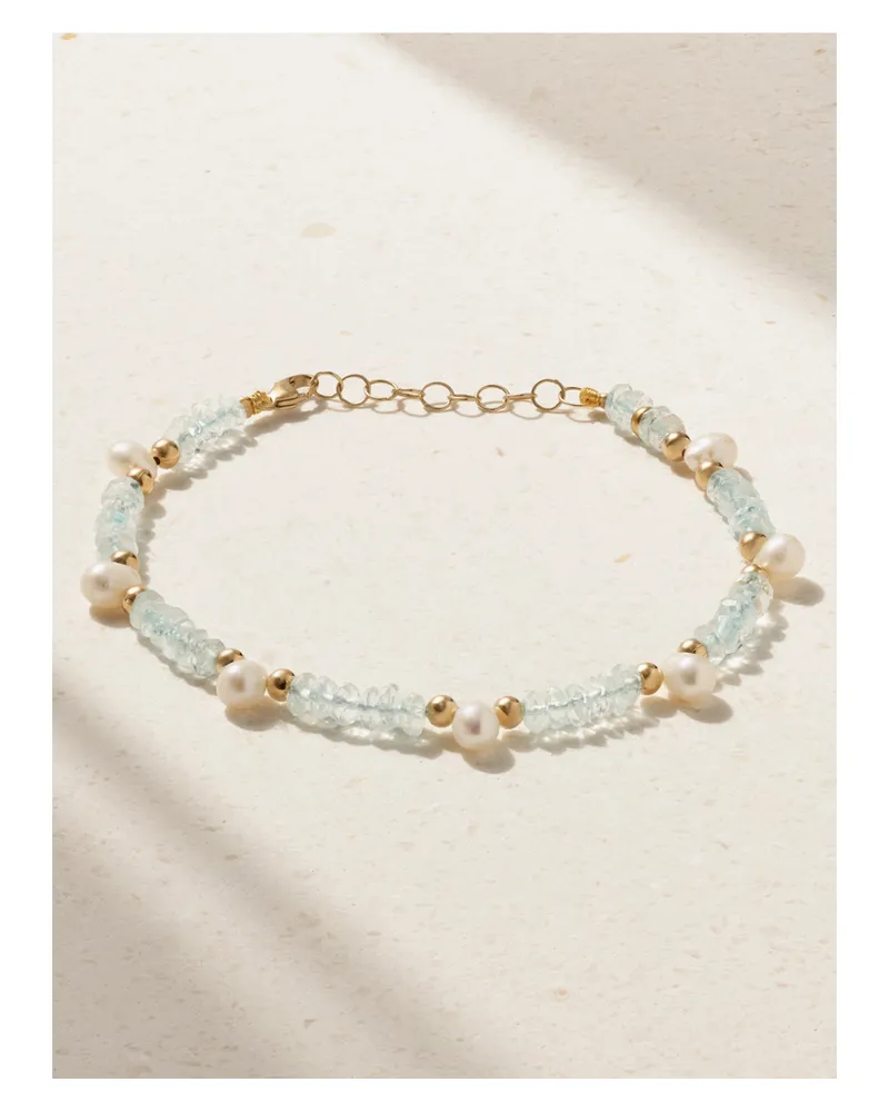 JIA JIA 14-karat Gold, Aquamarine And Pearl Bracelet - Silver Silver