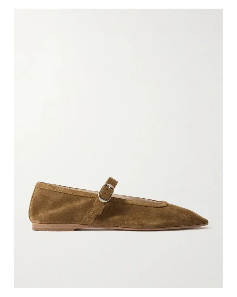 Le Monde Béryl Mary-jane-ballerinas Aus Veloursleder - Braun Braun