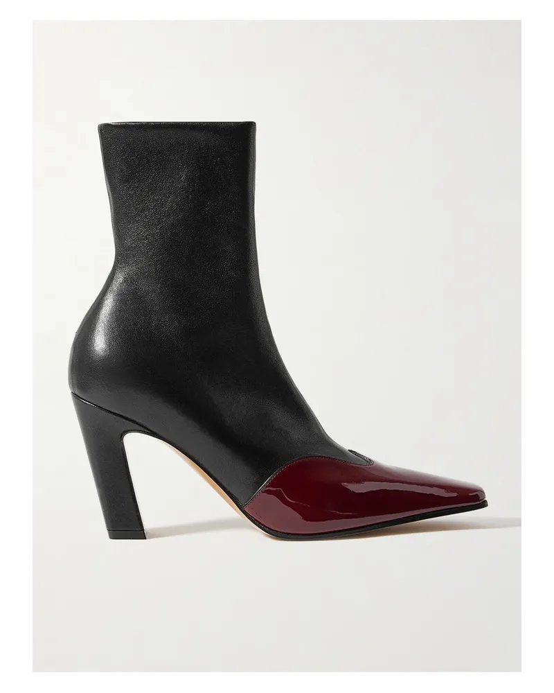KHAITE Nevada Zweifarbige Ankle Boots Aus Leder - Schwarz Schwarz