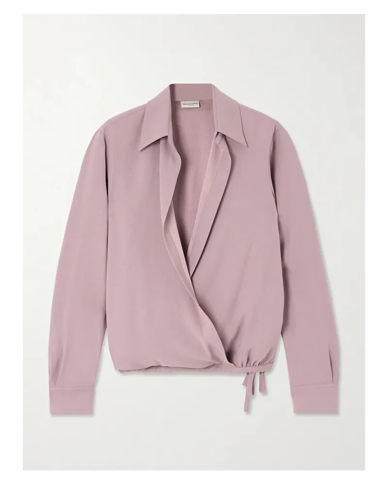 Dries van Noten Wickelhemd aus Crêpe Pink