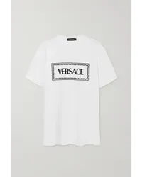 Versace Icons T-shirt aus Baumwoll-jersey Weiß