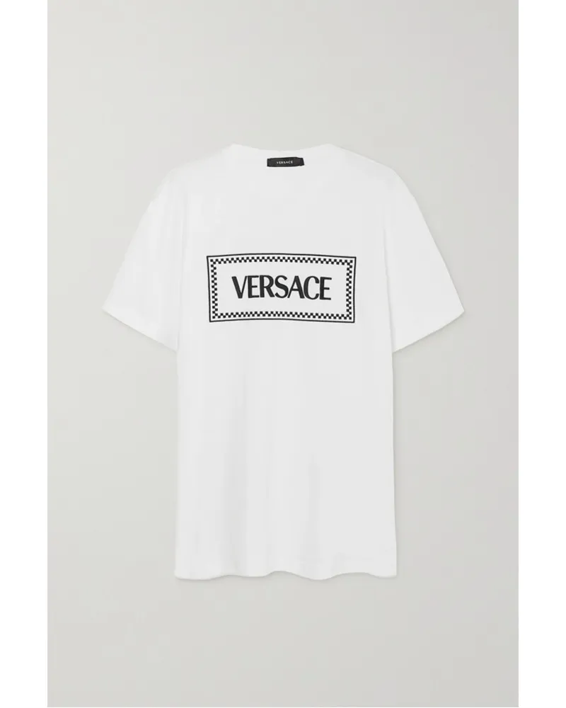 Versace Icons T-shirt aus Baumwoll-jersey Weiß