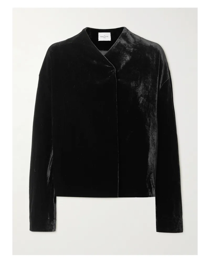 Le Kasha 1918 Dodav Wickeljacke Aus Samt - Schwarz Schwarz