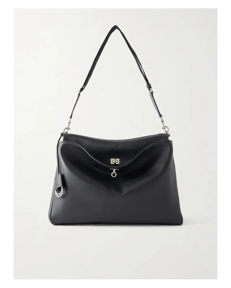 Balenciaga Rodeo Leather Shoulder Bag - Black Black