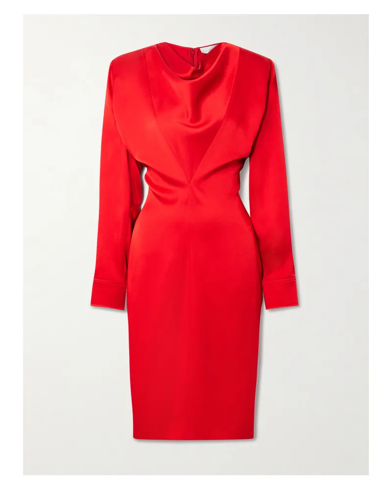 Stella McCartney Midikleid Aus Satin Mit Falten - Rot Rot