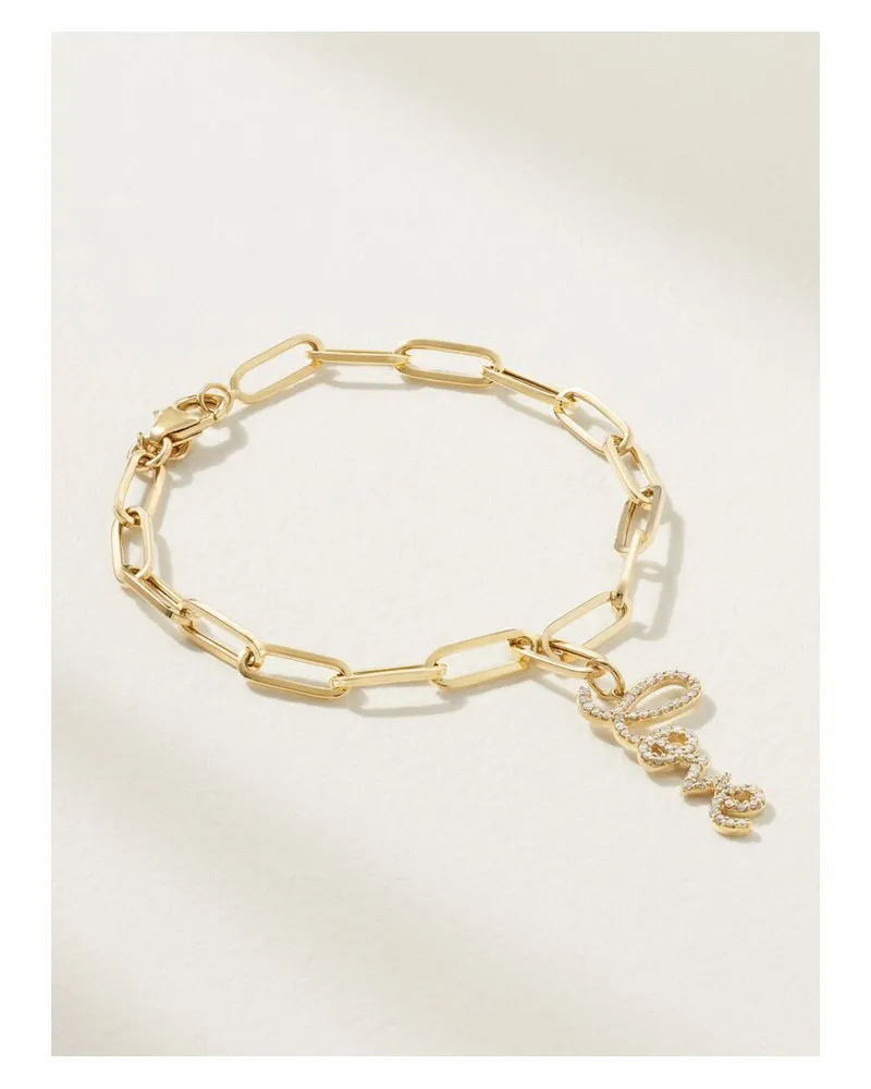 Sydney Evan Medium Love Armband Aus 14 Karat Gold Mit Diamanten Gold