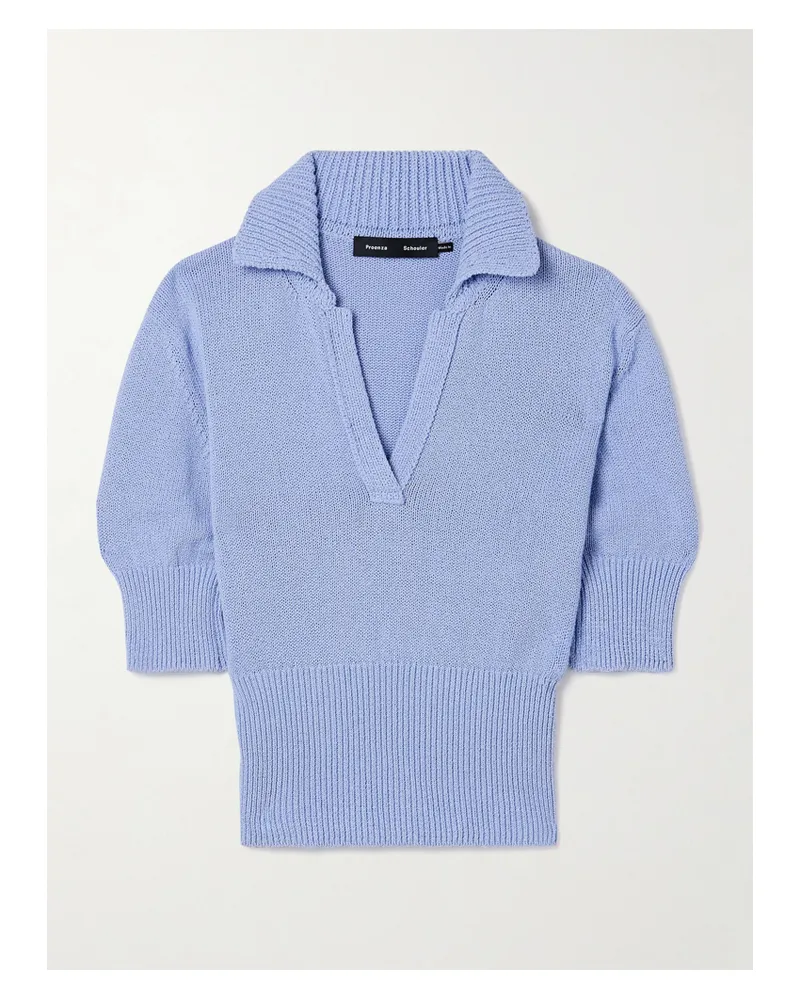 Proenza Schouler Reeve Pullover Aus Einer Baumwollmischung Mit Polokragen - Blau Blau