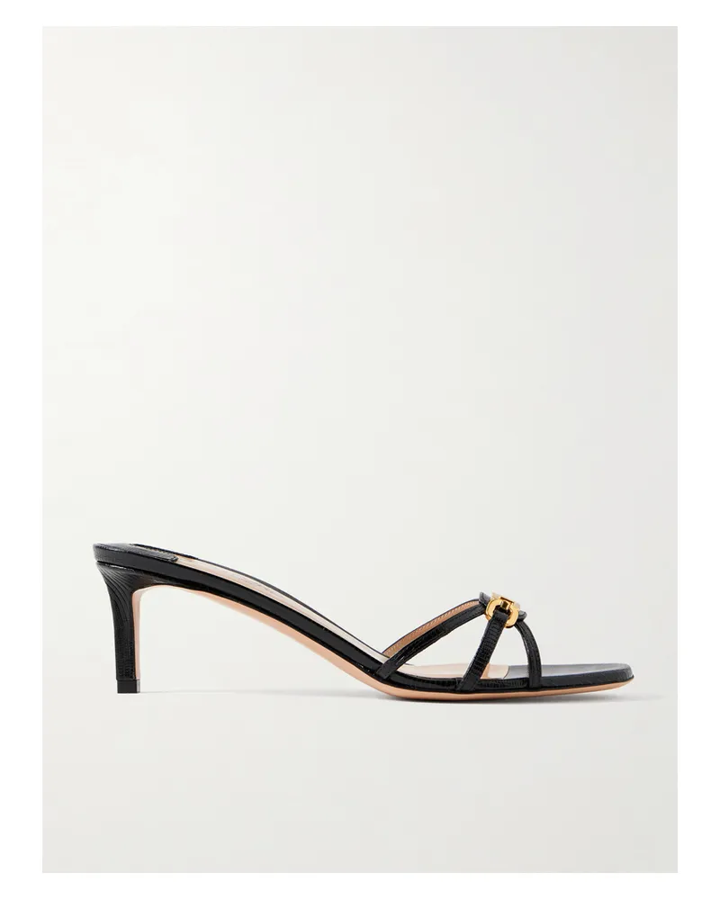 Tom Ford Mules Aus Leder Mit Eidechseneffekt Und Verzierung - Schwarz Schwarz