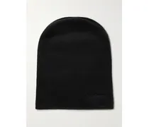 Beanie Aus Kaschmir Mit Stickerei - Schwarz