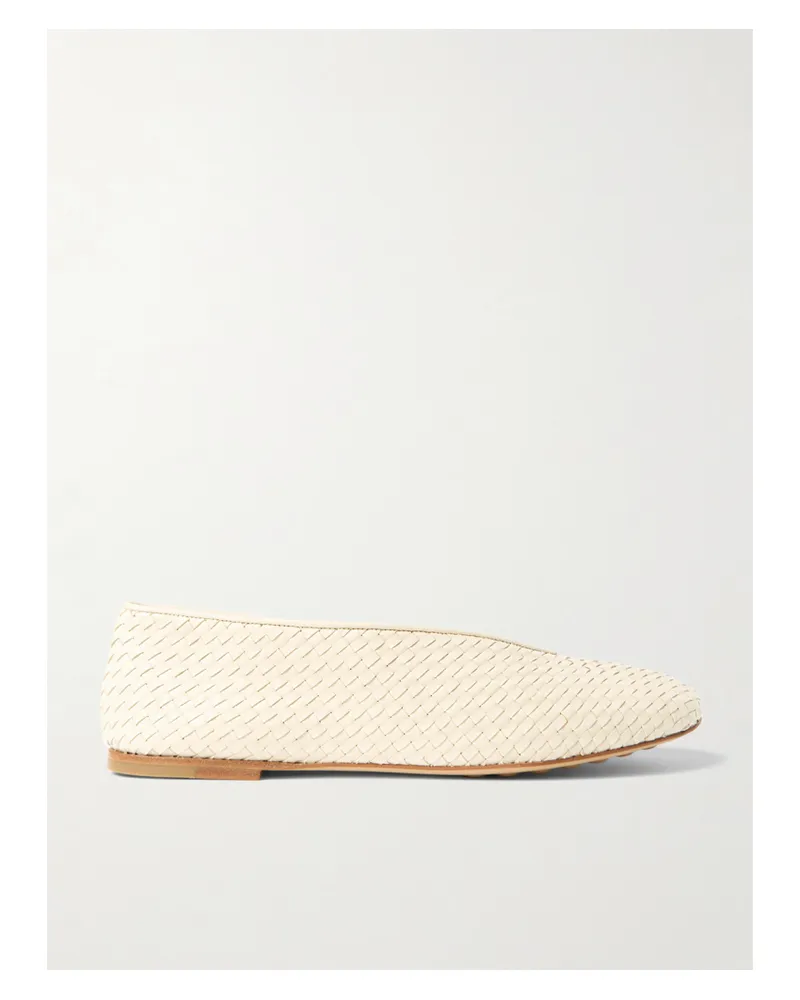 Bottega Veneta Ballerinas Aus Intrecciato-leder - Weiß Weiß