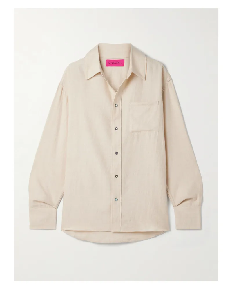 The Elder Statesman Hemd Aus Twill Aus Einer Woll-kaschmirmischung - Creme Creme