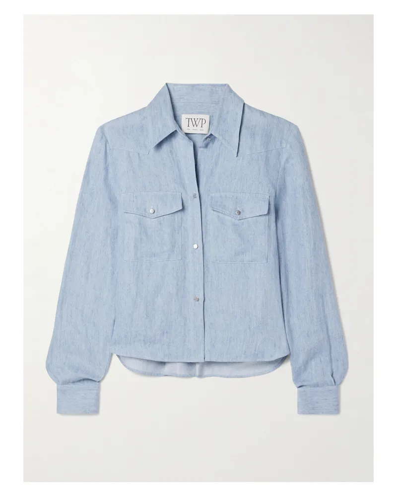 TWP New Carter Hemd Aus Hanf-denim - Blau Blau