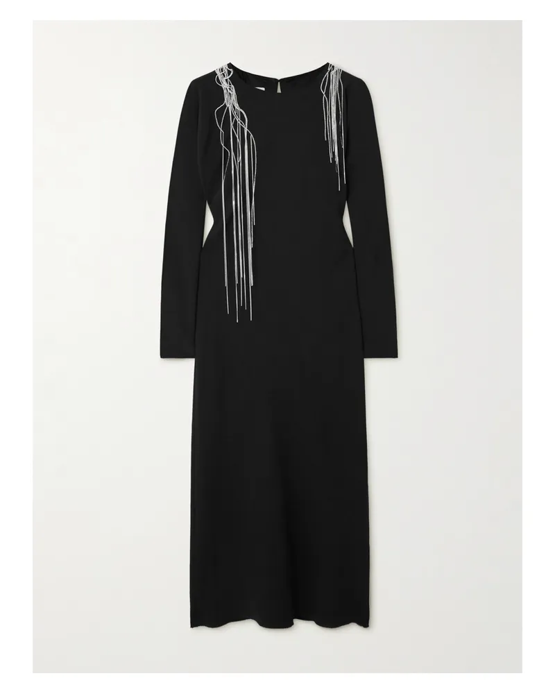 Dries van Noten Midikleid Aus Crêpe Mit Verzierungen - Schwarz Schwarz