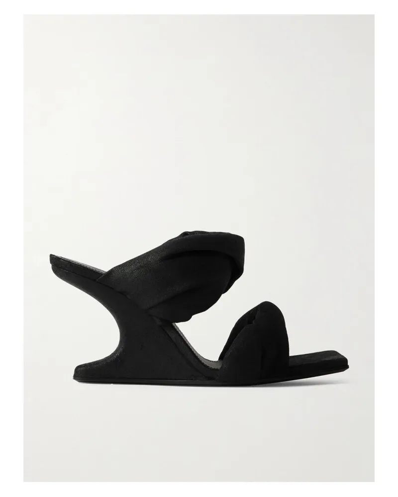 Rick Owens Twisted Cantilever Mules Aus Veloursleder Mit Keilabsatz - Schwarz Schwarz