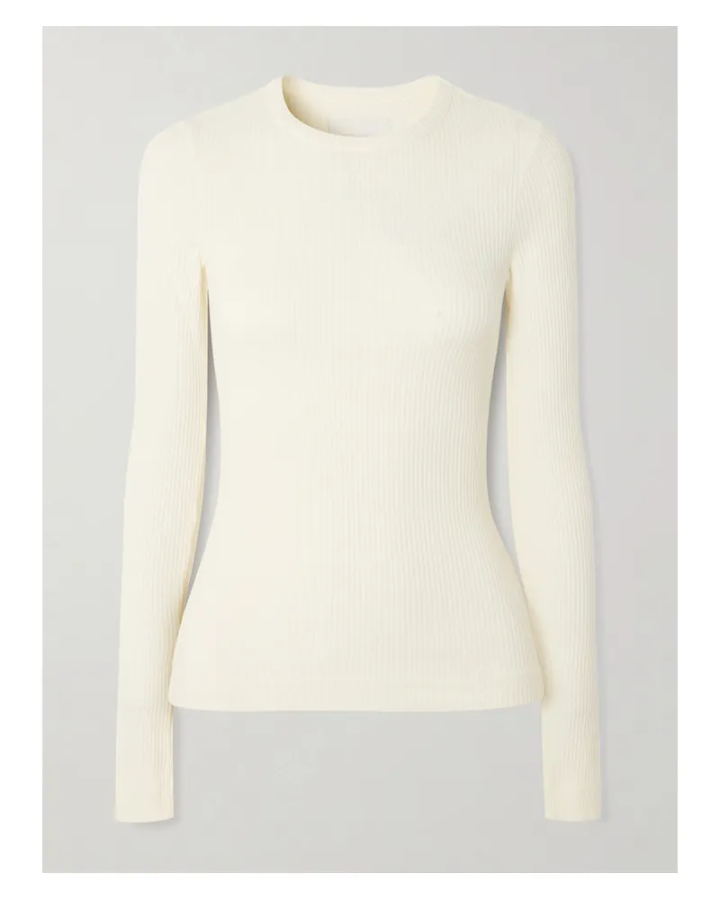 Citizens of humanity Bina Ribbed Stretch-lyocell And Organic Cotton-blend Top - Cream Cream
