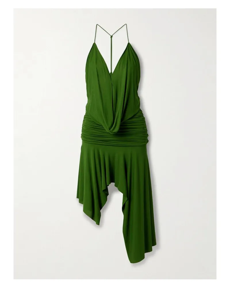Acne Studios Asymmetrisches Midikleid Aus Jersey Mit Raffungen - Grün Grün