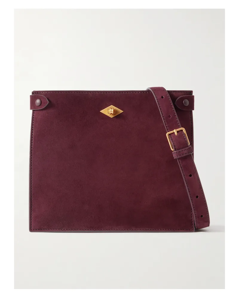 Métier Stowaway Suede Shoulder Bag - Burgundy Burgundy