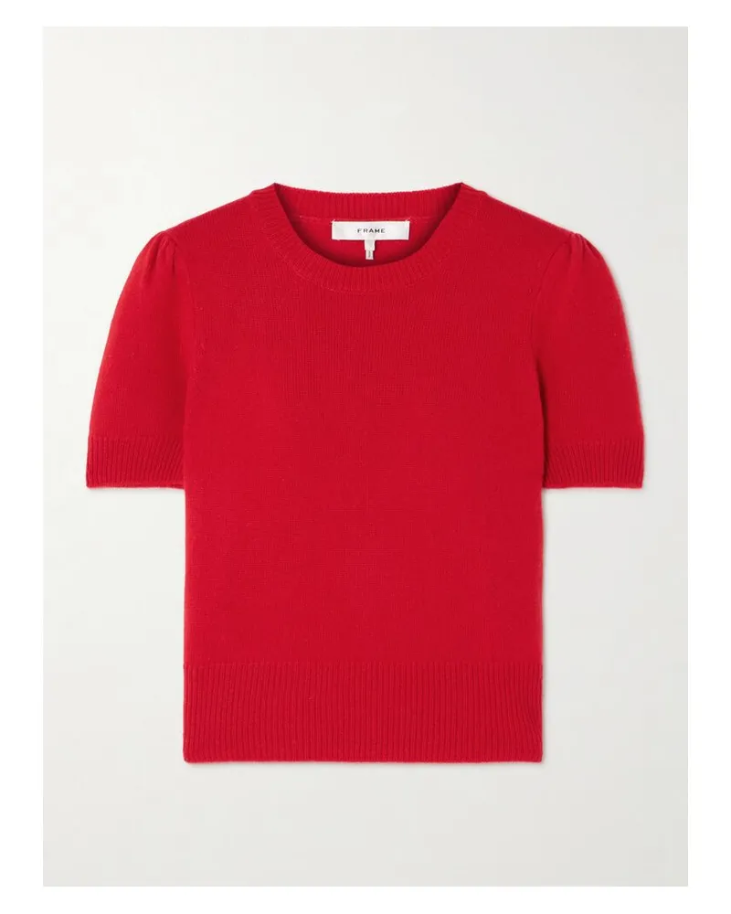 Frame Denim Kurzärmeliger Pullover Aus Recyceltem Kaschmir Mit Raffungen - Rot Rot