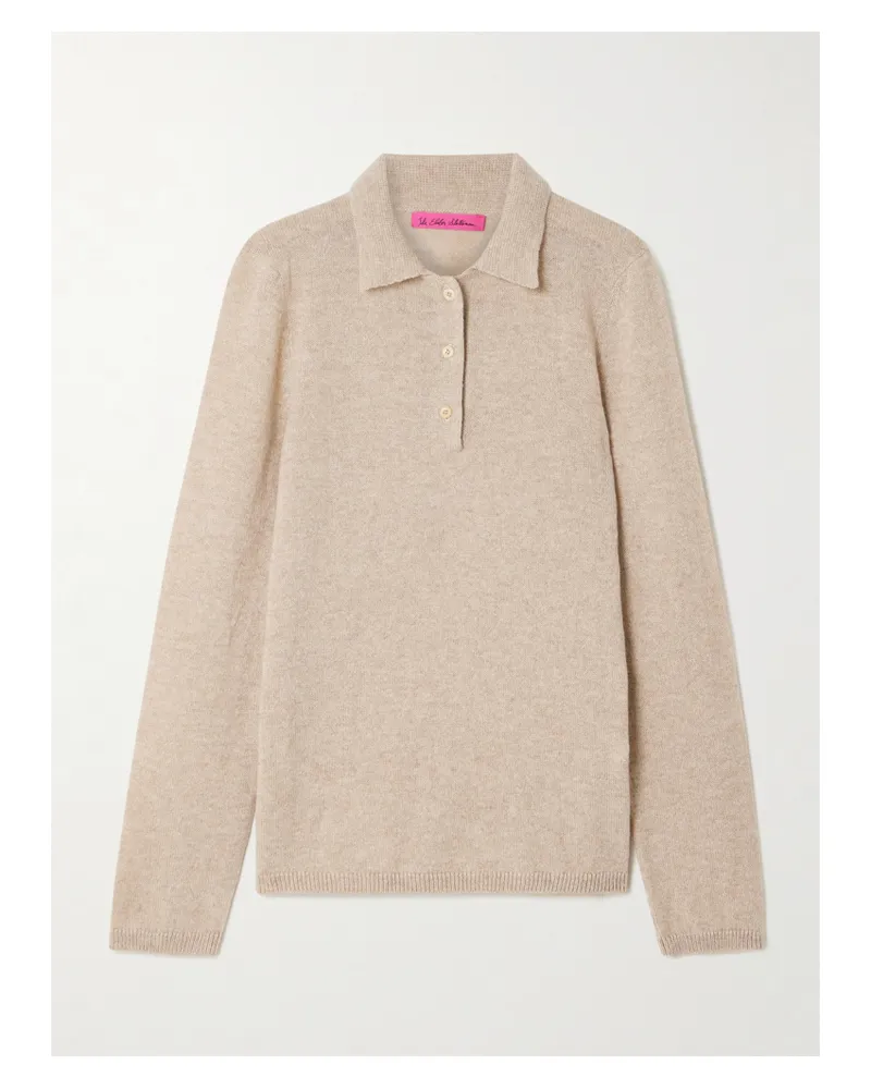 The Elder Statesman Laurel Cashmere Polo Sweater - Neutrals Neutrals