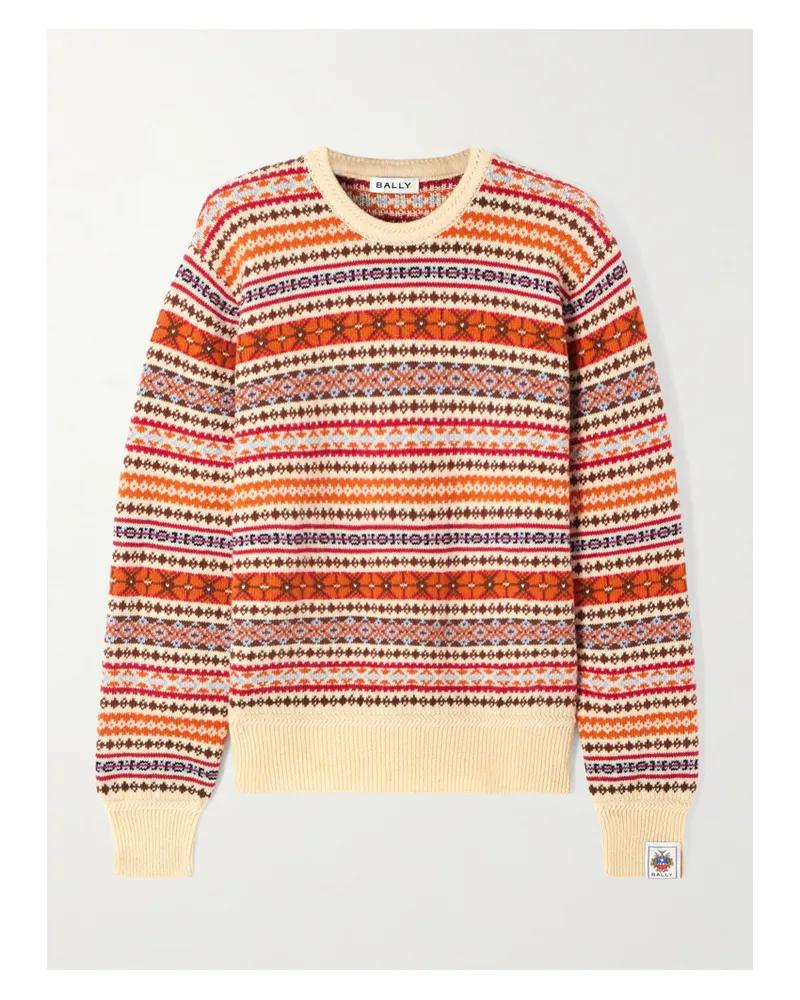 Bally Pullover Aus Wolle In Jacquard-strick - Neutral Neutral