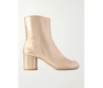 Tabi Split-toe Metallic Leather Ankle Boots - Gold